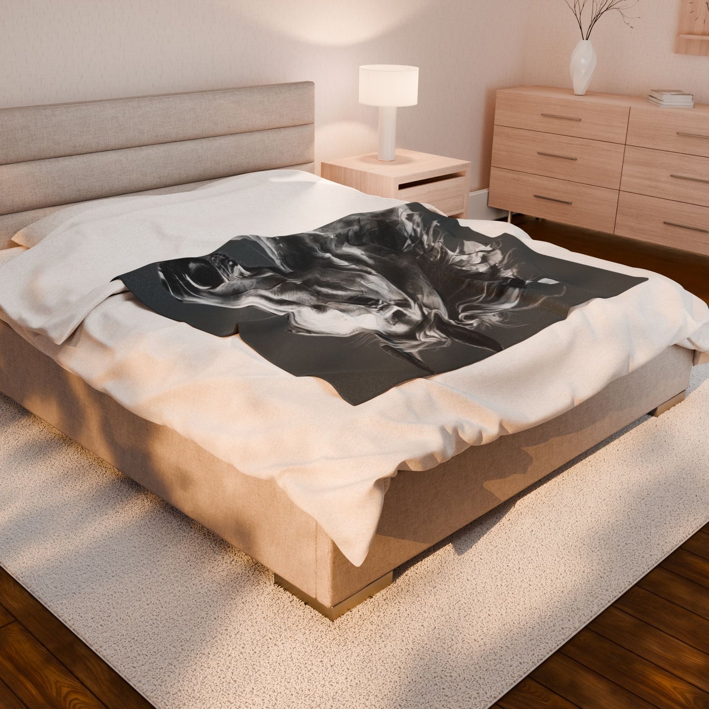 Black Stallion Art Blanket | Luxury Horse Lover Throw