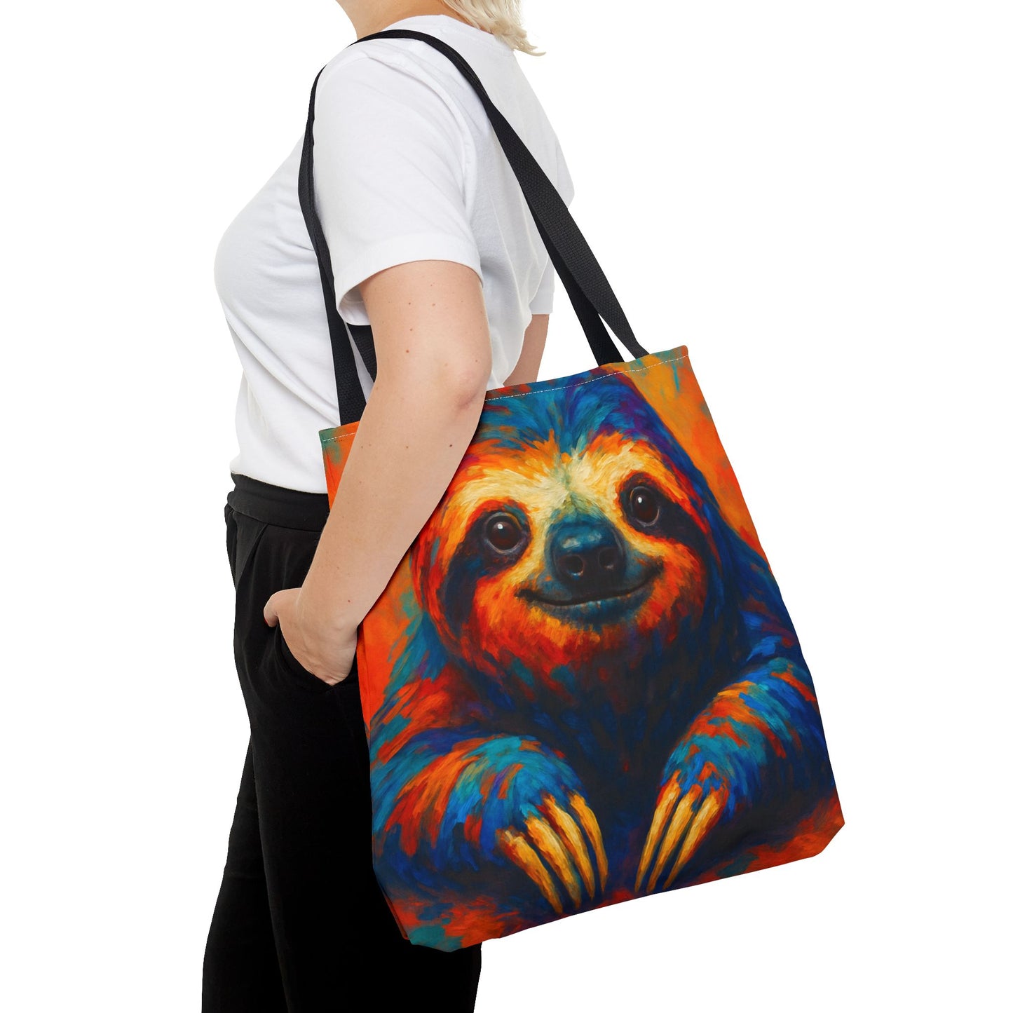 Colorful Sloth Tote Bag | Vibrant Animal Art Bag