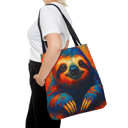 Colorful Sloth Tote Bag | Vibrant Animal Art Bag