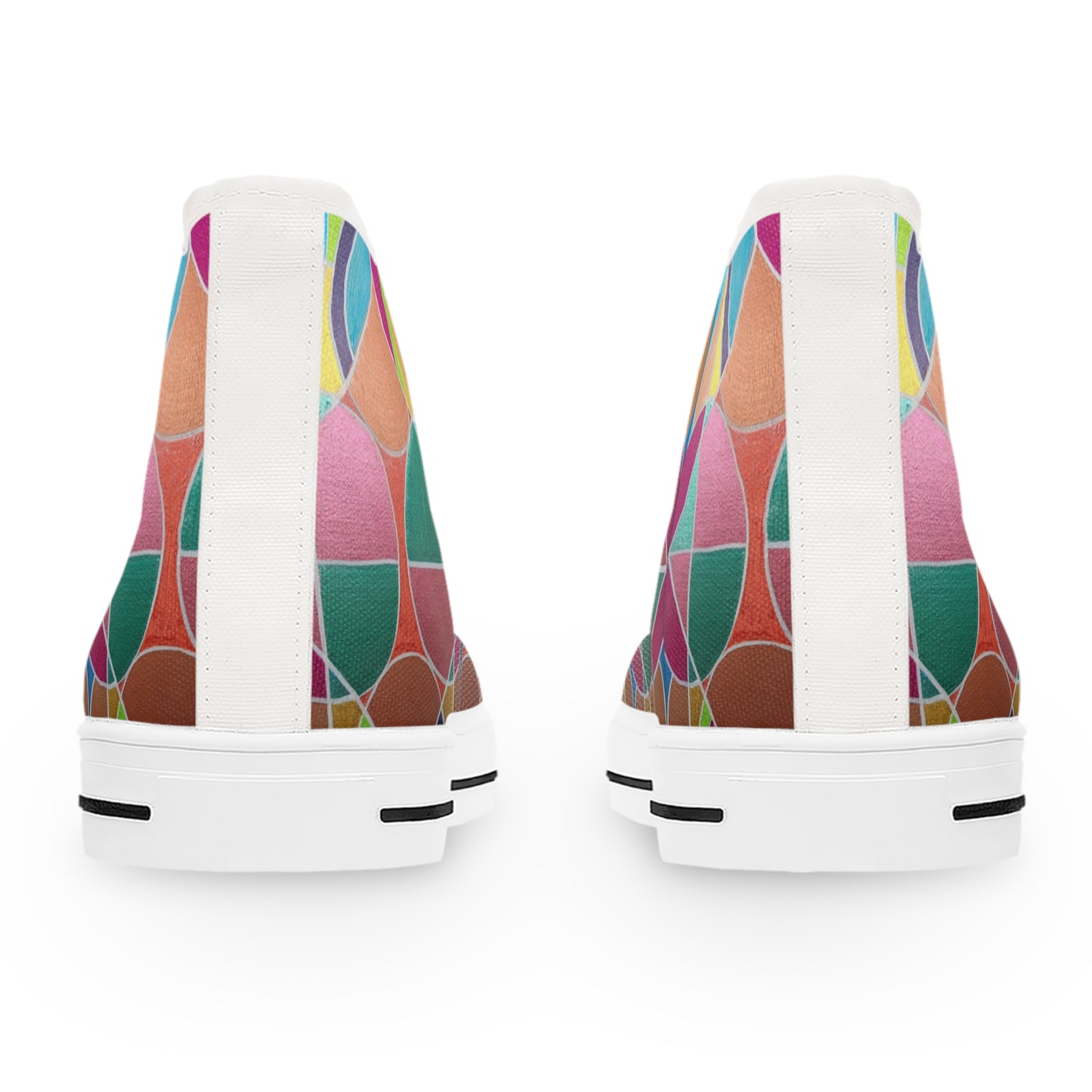 Colorful Geometric Mosaic Women's High Top Sneakers | Abstract Pattern