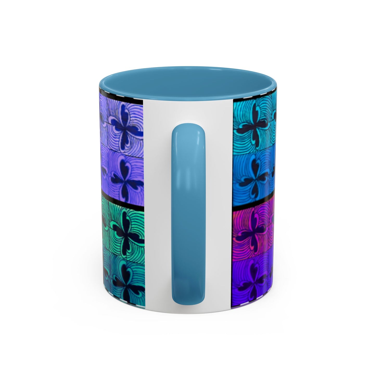 Blue Purple Tile Fleur-de-Lis Mug | Accent Coffee Mug