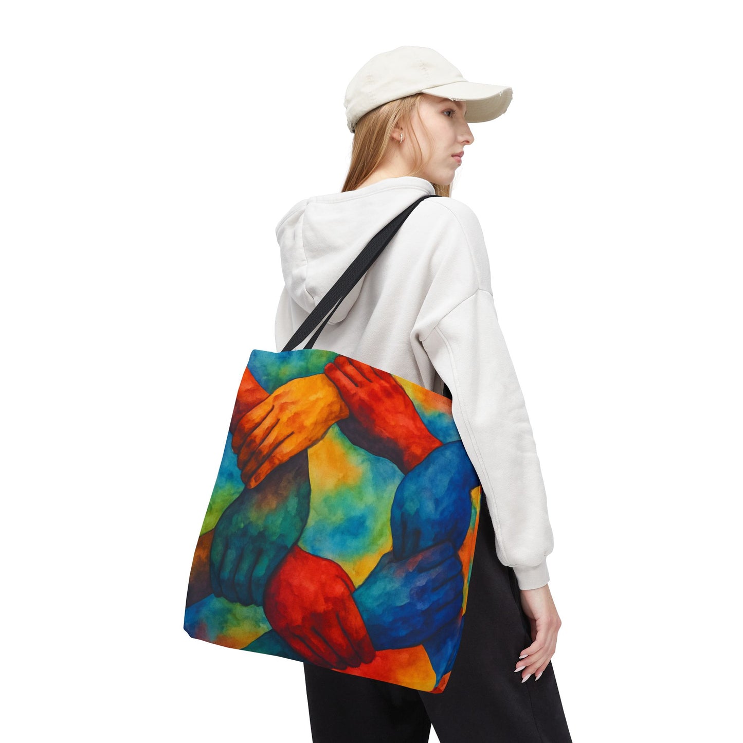 Unity Hands Tote Bag | Colorful Art Bag