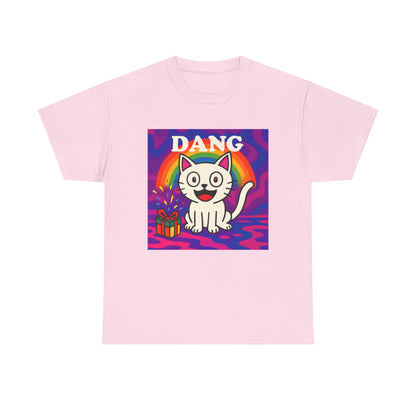 Funny Cat Rainbow T-Shirt Cute Cartoon Kitty Graphic Tee Gift