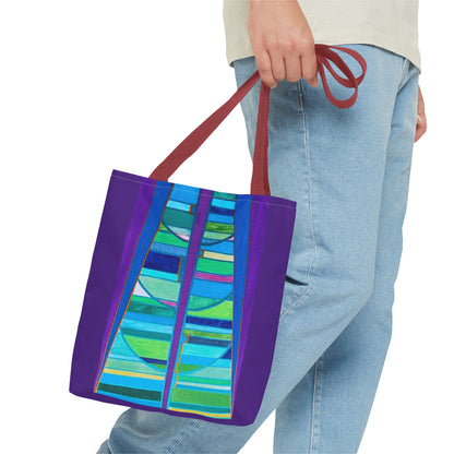 Abstract Blue Green Stained Glass Tote Bag