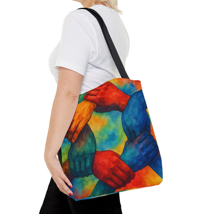 Unity Hands Tote Bag | Colorful Art Bag