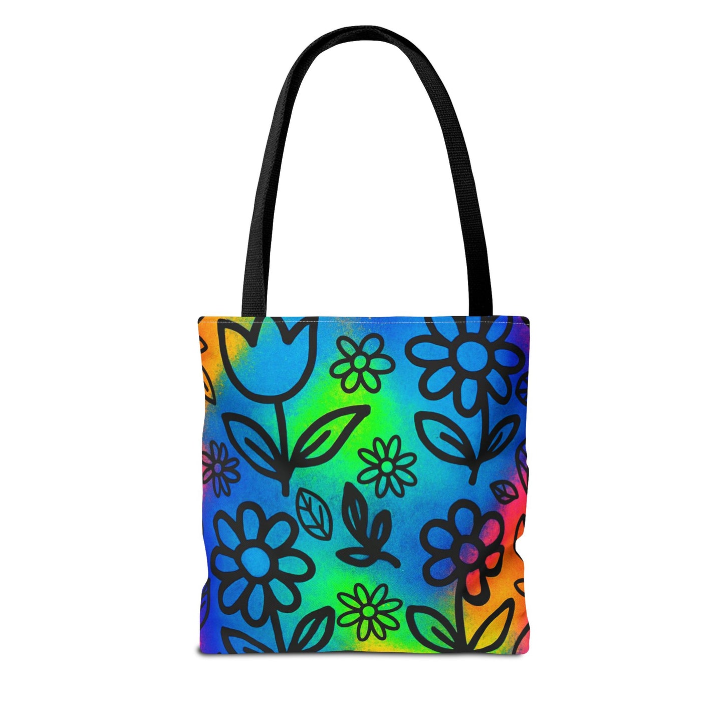 Rainbow Floral Tote Bag | Colorful Reusable Shopper