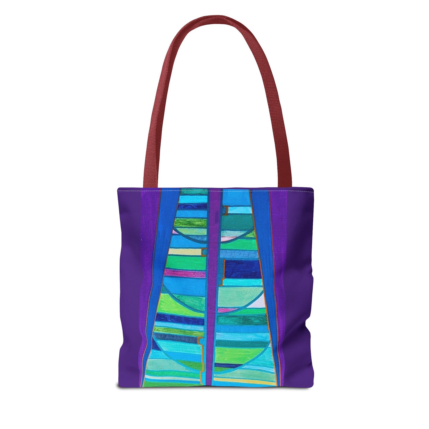 Abstract Blue Green Stained Glass Tote Bag