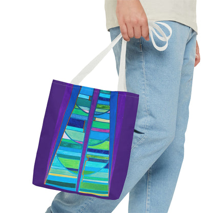 Abstract Blue Green Stained Glass Tote Bag