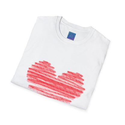 Red Scribble Heart T-Shirt | Hand Drawn Heart, Valentine Top