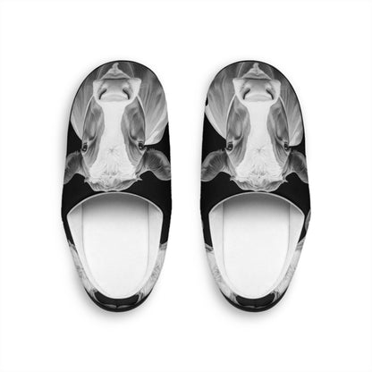 Womens Cozy Cow Print Slippers Size 7 to 11