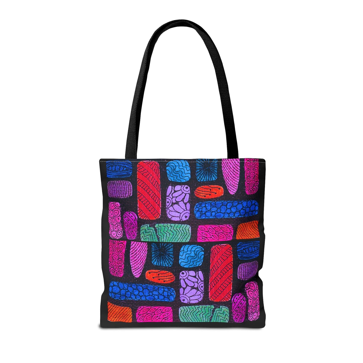 Colorful Abstract Bricks Tote Bag | Vibrant Geometric Pattern