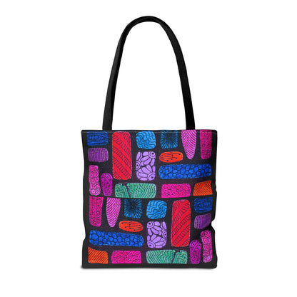 Colorful Abstract Bricks Tote Bag | Vibrant Geometric Pattern