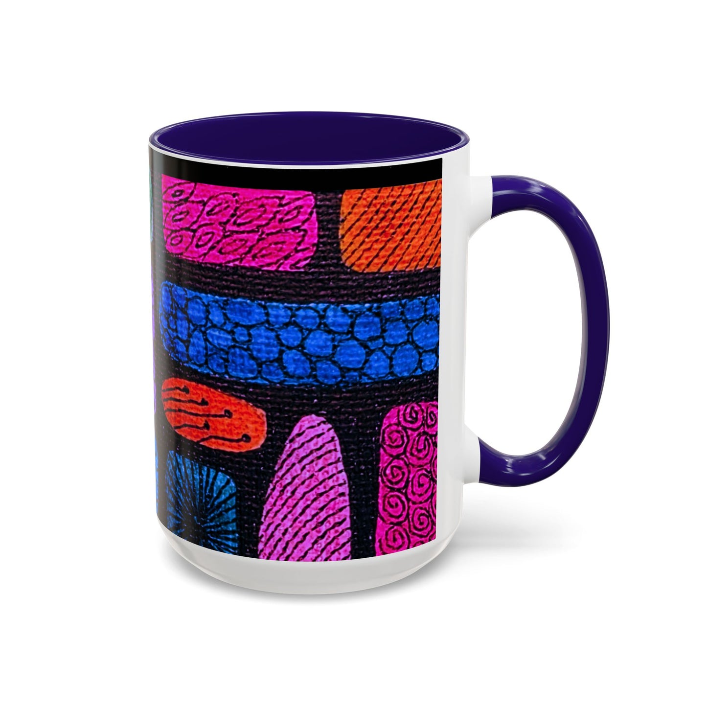 Colorful Abstract Pattern Mug | Vibrant Geometric Shapes Ceramic Mug