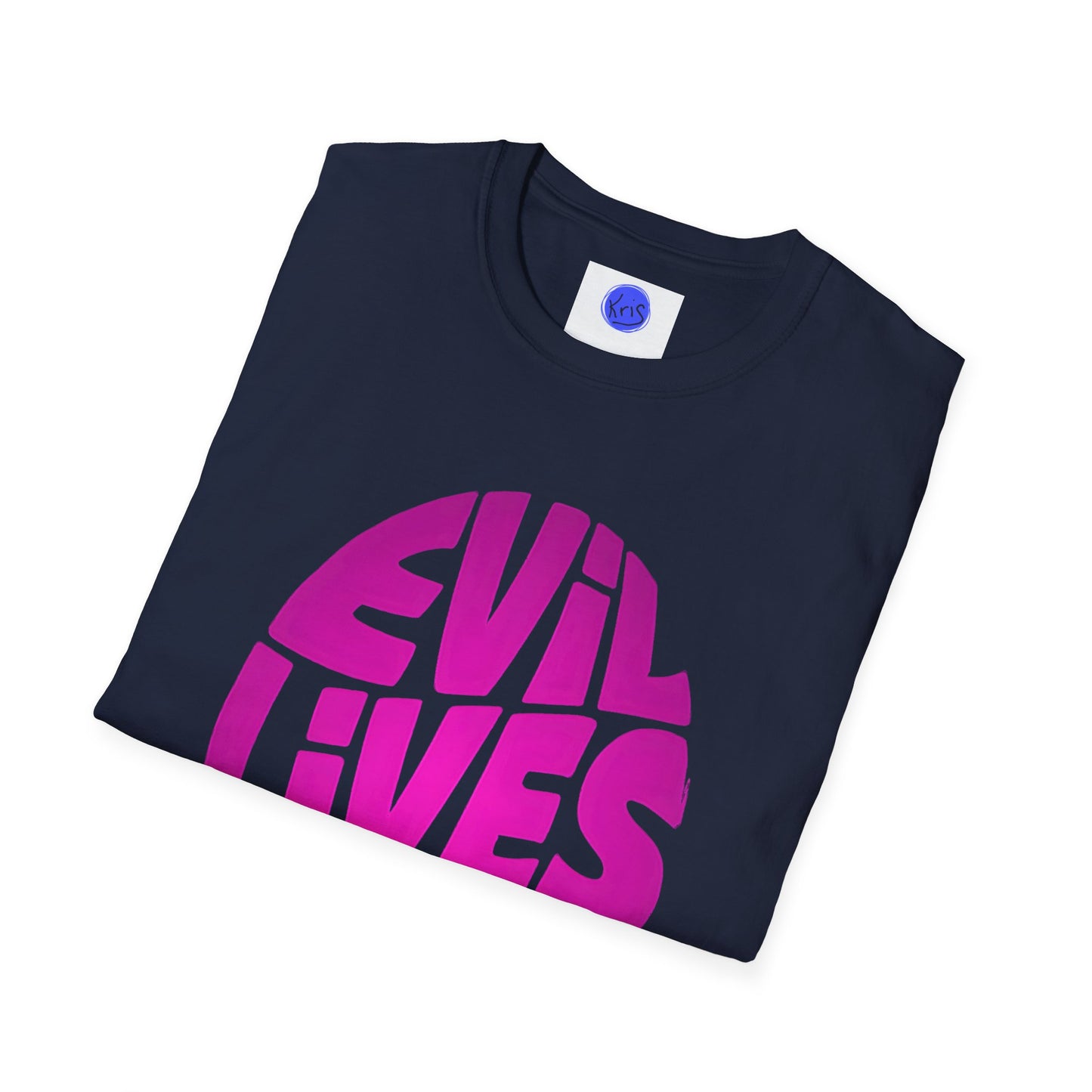 Evil Lives Here Halloween T-shirt, Spooky Retro Style, Mens
