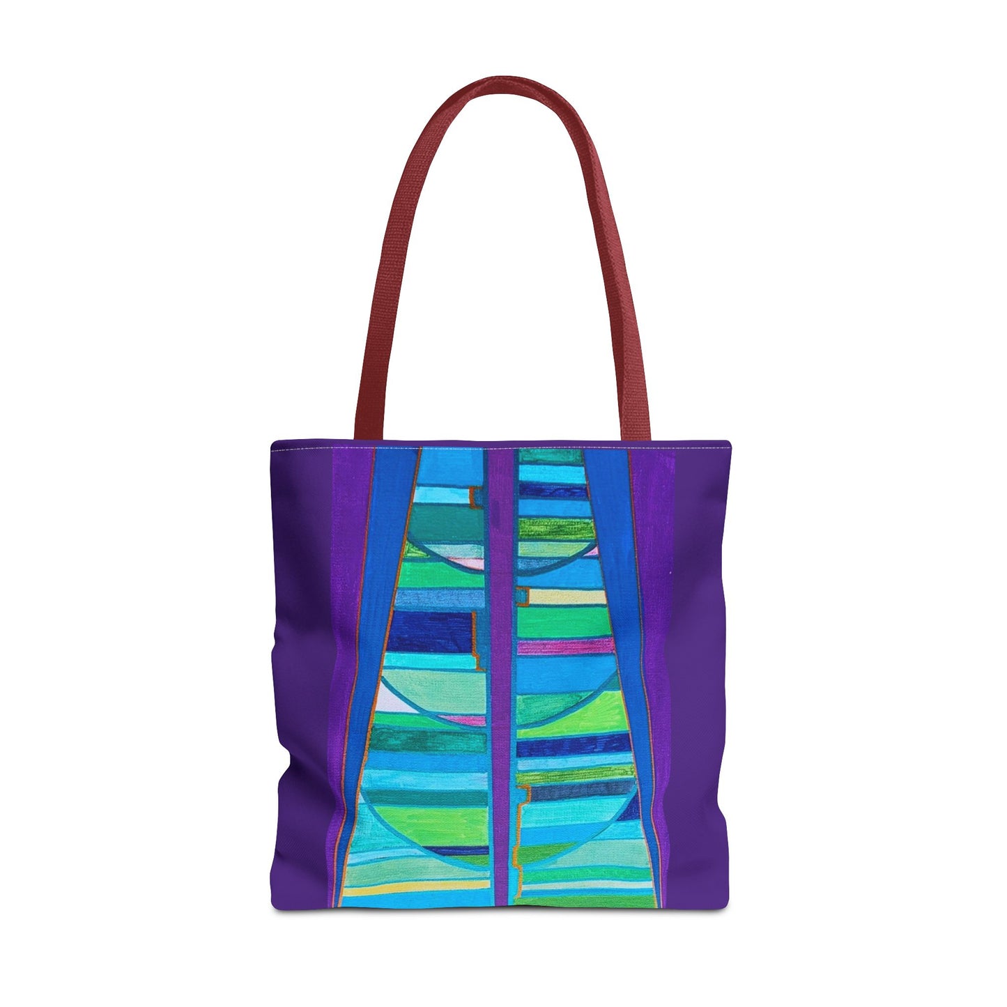 Abstract Blue Green Stained Glass Tote Bag