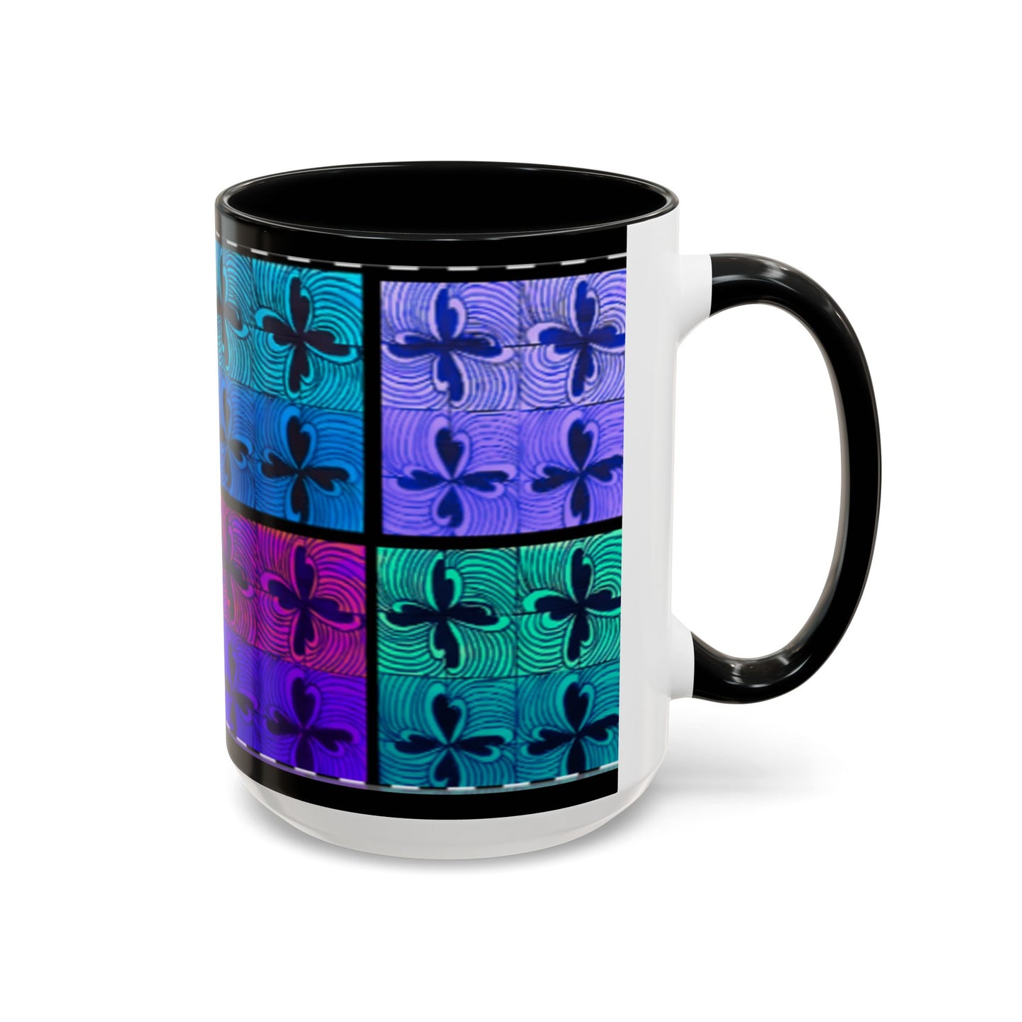 Blue Purple Tile Fleur-de-Lis Mug | Accent Coffee Mug