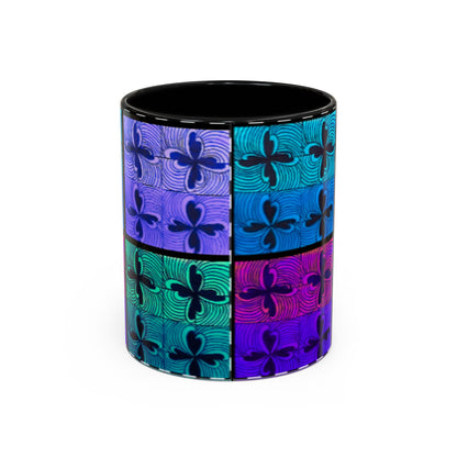 Blue Purple Tile Fleur-de-Lis Mug | Accent Coffee Mug