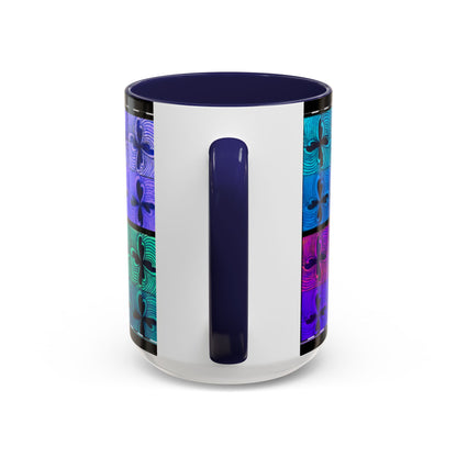 Blue Purple Tile Fleur-de-Lis Mug | Accent Coffee Mug