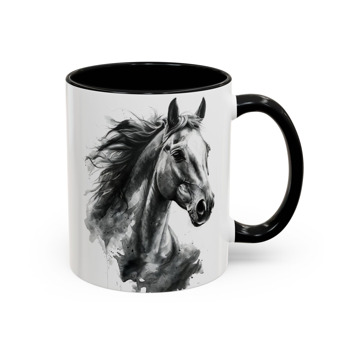 Black Horse Coffee Mug Western Cowboy Horse Art Cup
