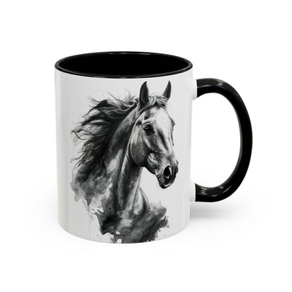 Black Horse Coffee Mug Western Cowboy Horse Art Cup