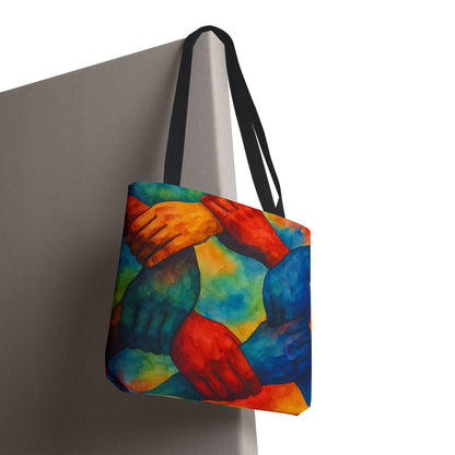 Unity Hands Tote Bag | Colorful Art Bag