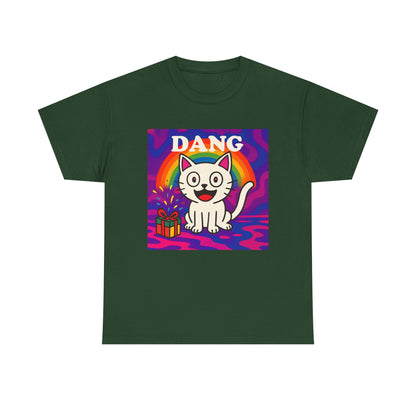 Funny Cat Rainbow T-Shirt Cute Cartoon Kitty Graphic Tee Gift