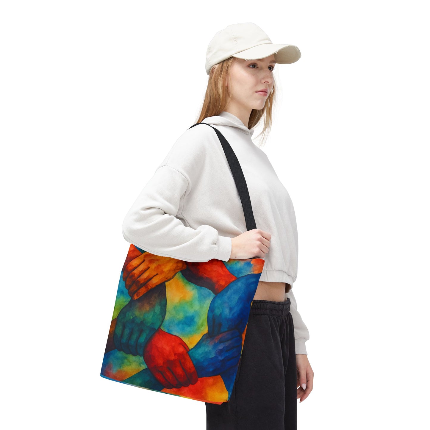 Unity Hands Tote Bag | Colorful Art Bag