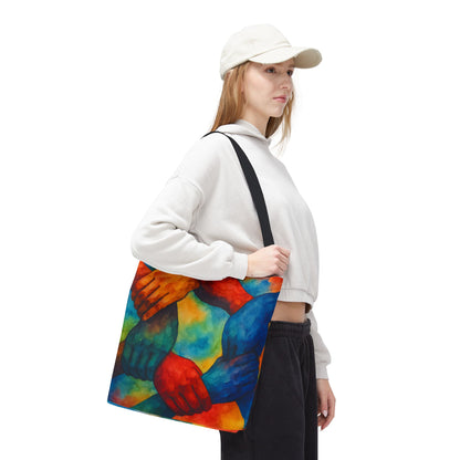 Unity Hands Tote Bag | Colorful Art Bag