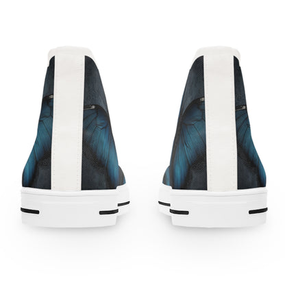 Blue Monarch Butterfly High Top Sneakers | Floral Wing Print Shoes