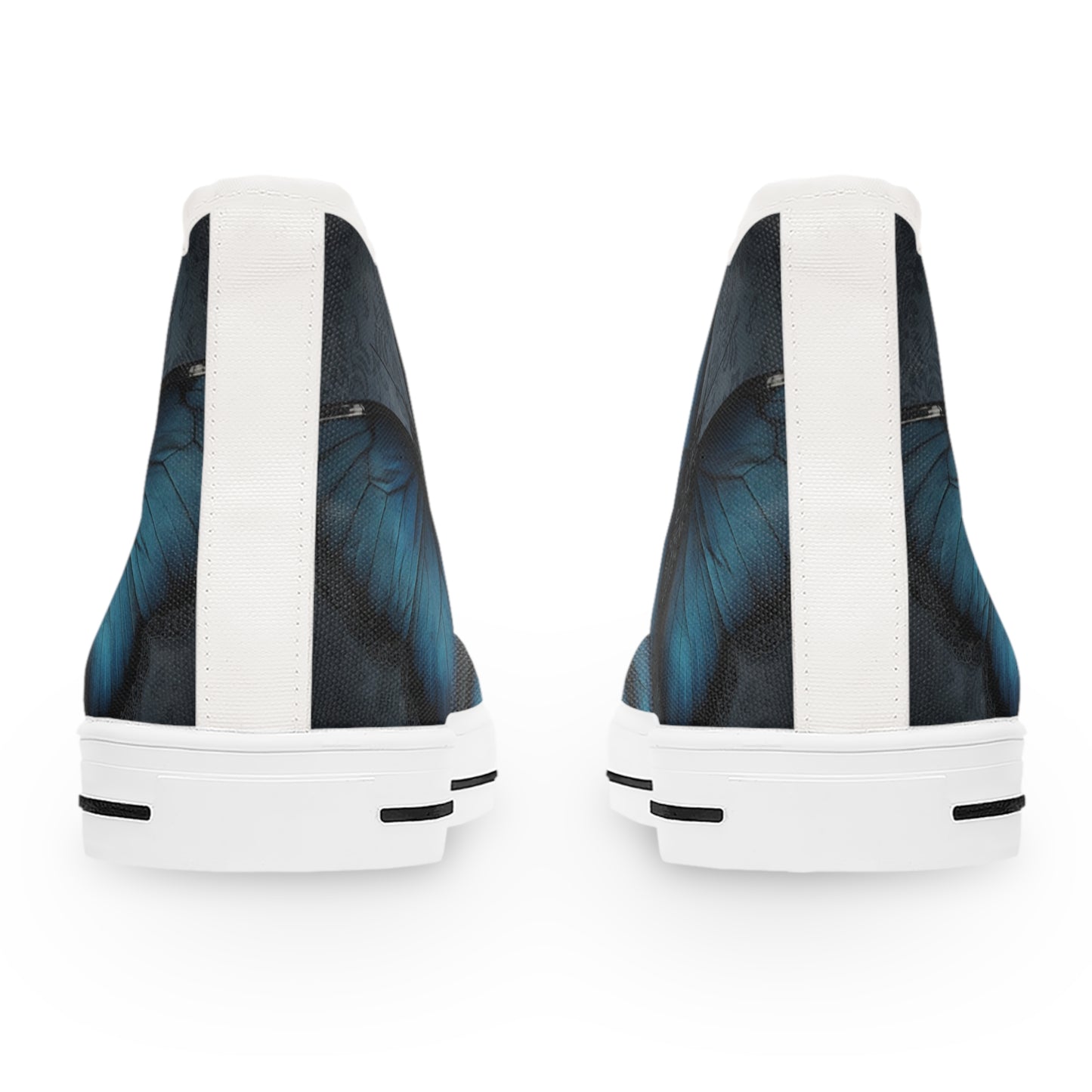 Blue Monarch Butterfly High Top Sneakers | Floral Wing Print Shoes