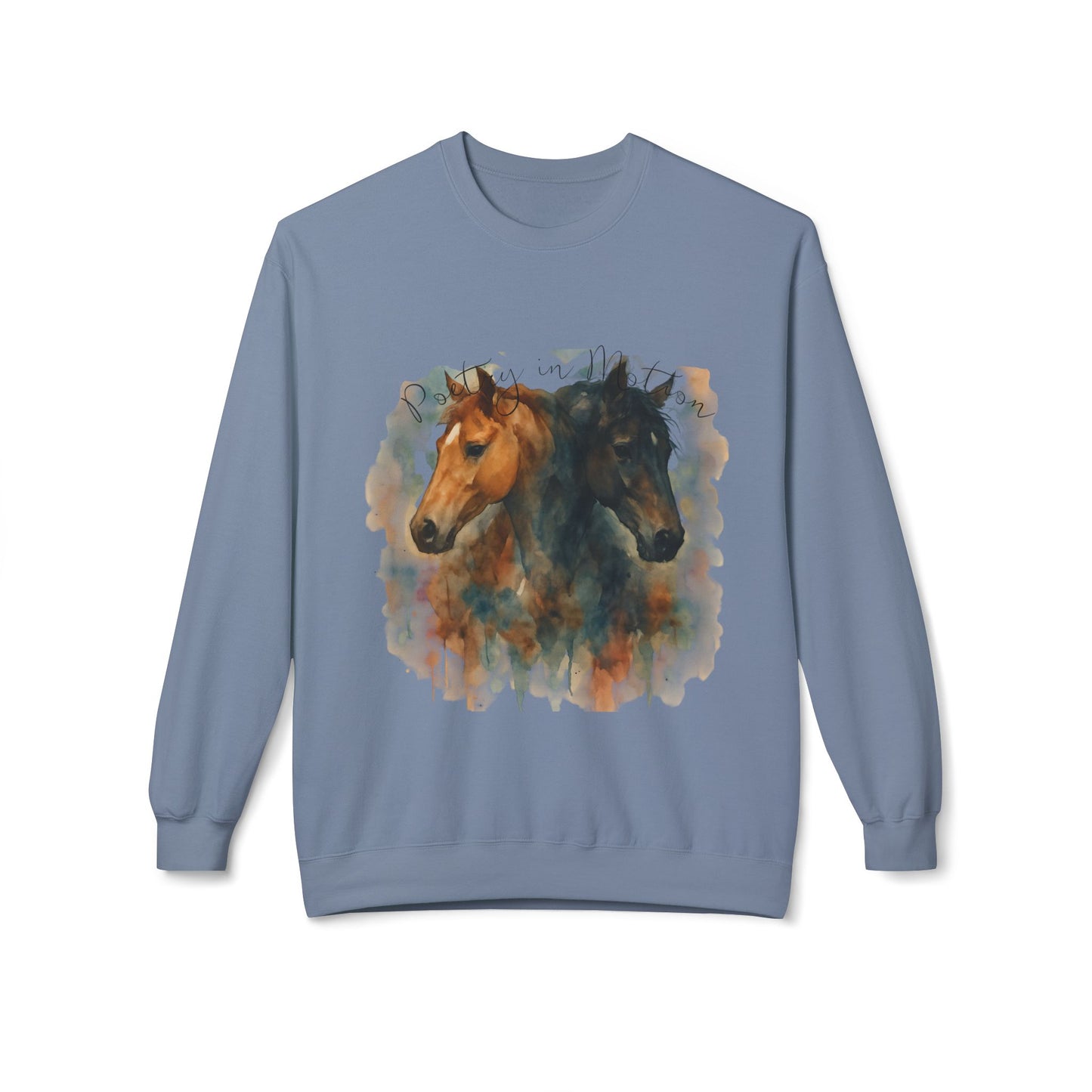 Poetry in Motion Equestrian Horse Sweatshirt Watercolor