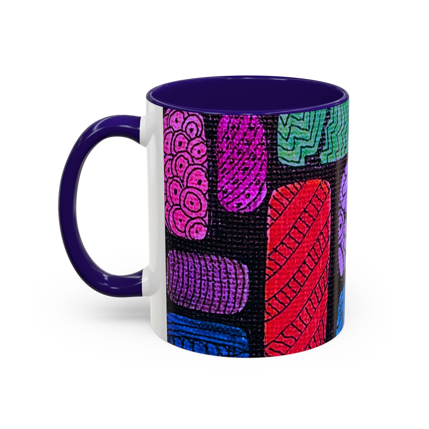 Colorful Abstract Pattern Mug | Vibrant Geometric Shapes Ceramic Mug