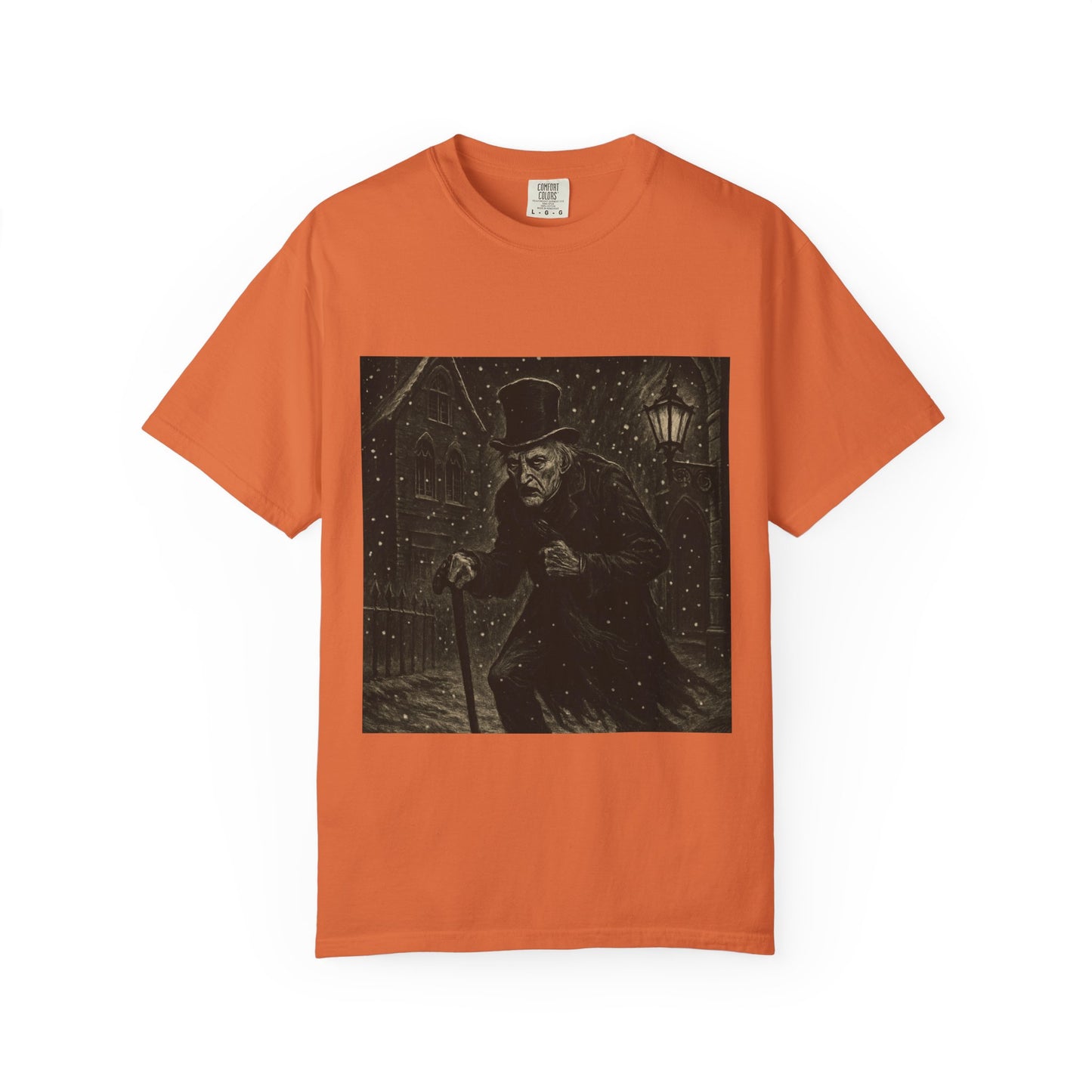 Gothic Scrooge T Shirt Dark Christmas Carol Shirt Vintage Haunted Dickens Tee Unisex Garment Dyed T shirt