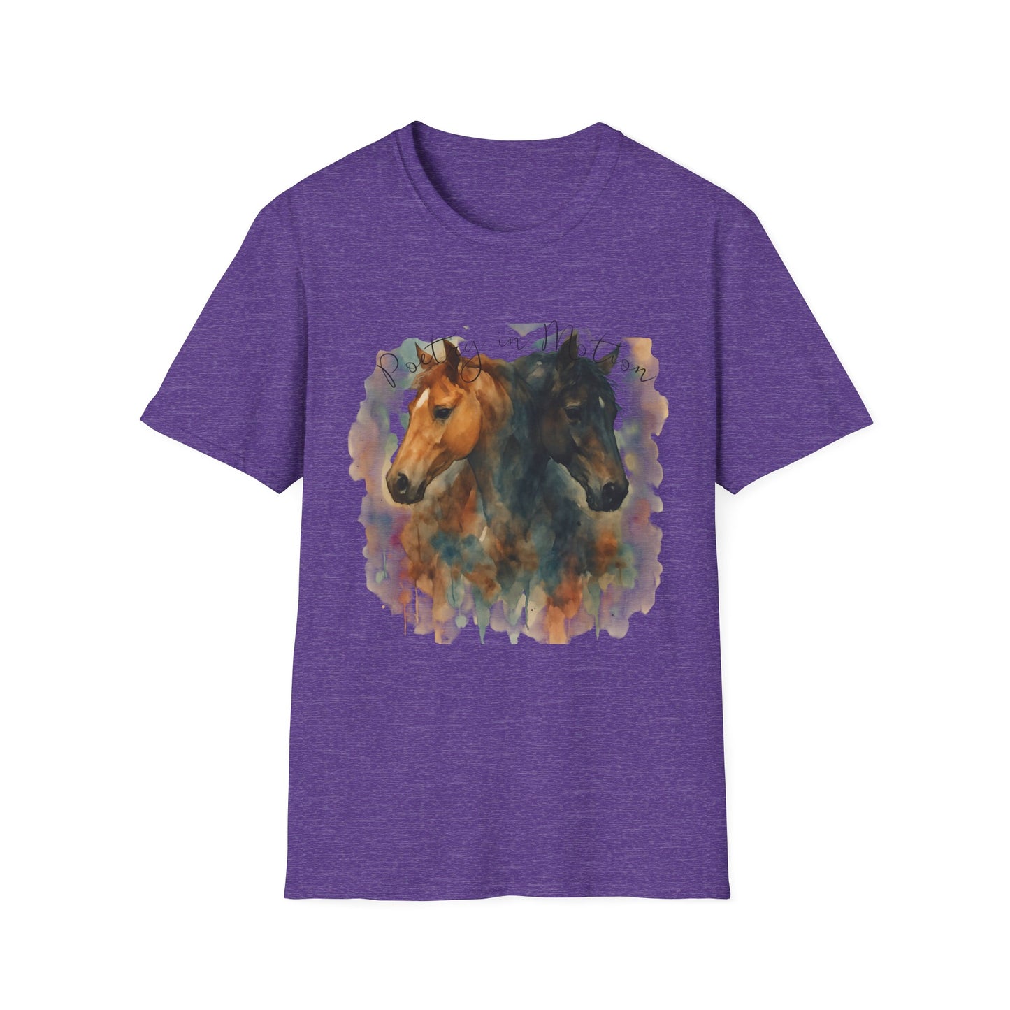 Poetry in Motion Horse T-Shirt Watercolor Horse Lover Shirt Artistic Equestrian Tee Gift for Women Unisex Soft style T-Shirt