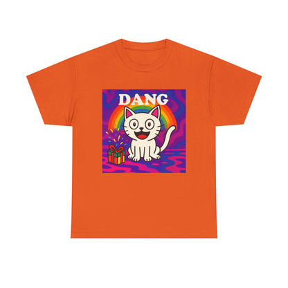 Funny Cat Rainbow T-Shirt Cute Cartoon Kitty Graphic Tee Gift