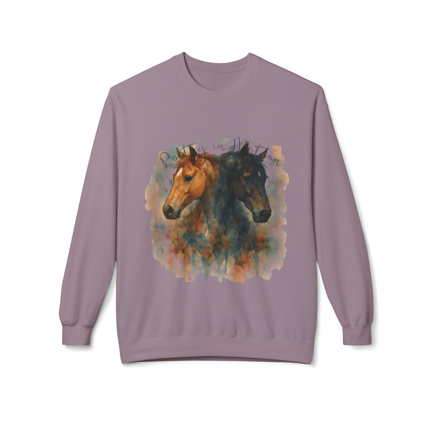Poetry in Motion Equestrian Horse Sweatshirt Watercolor