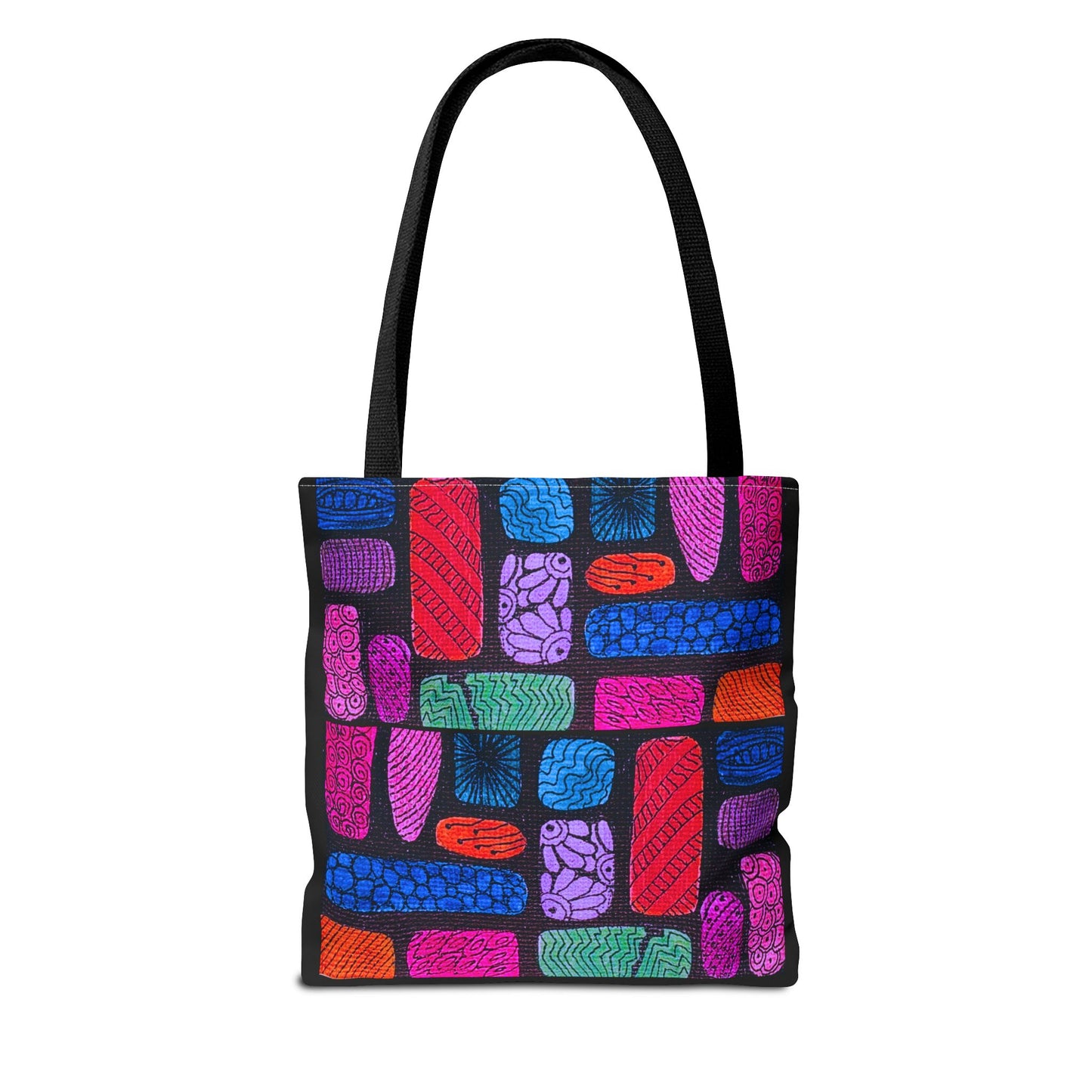 Colorful Abstract Bricks Tote Bag | Vibrant Geometric Pattern