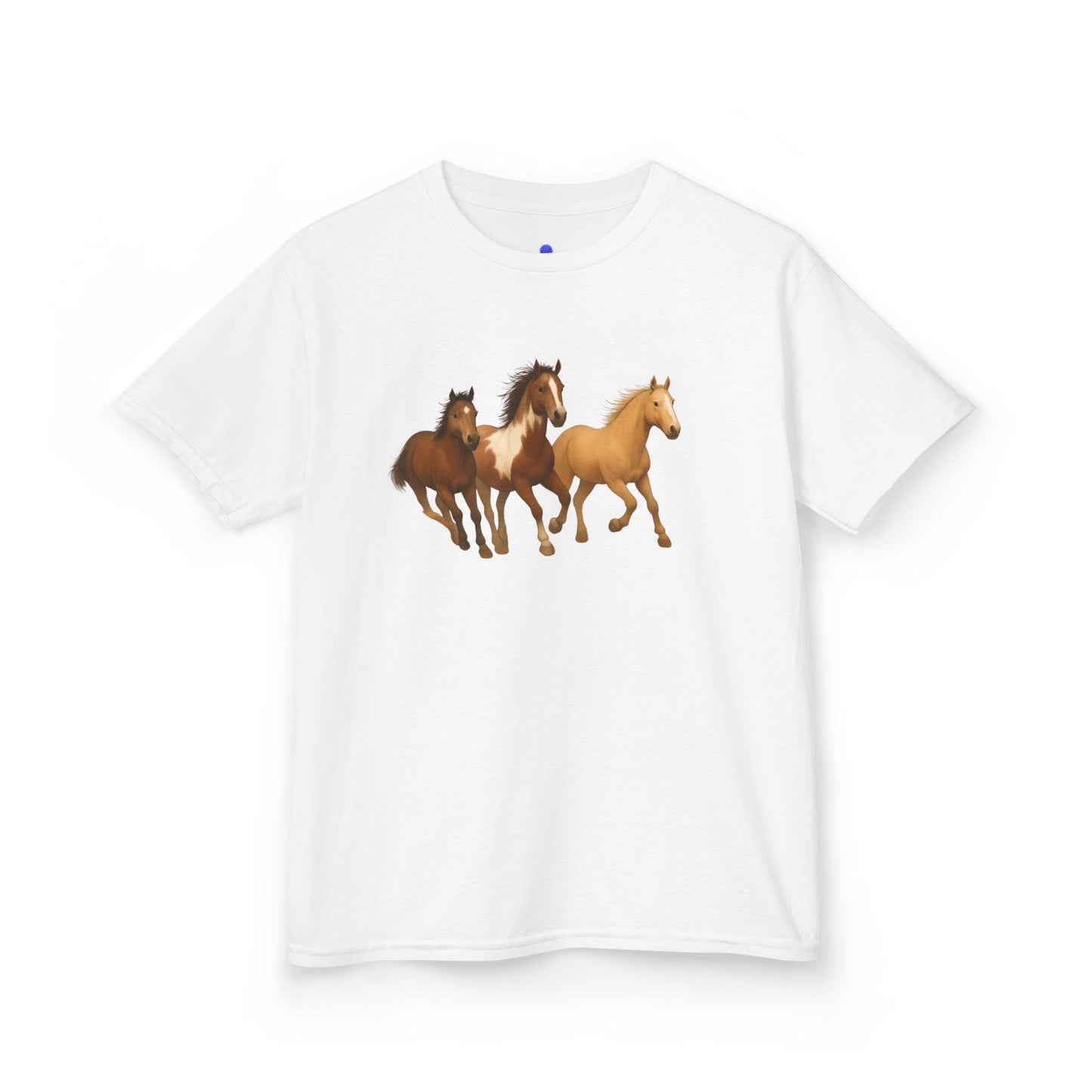 Kids Three Horse T shirt, Western, country, cute, Heavy Tee, fall, gallop, freedom