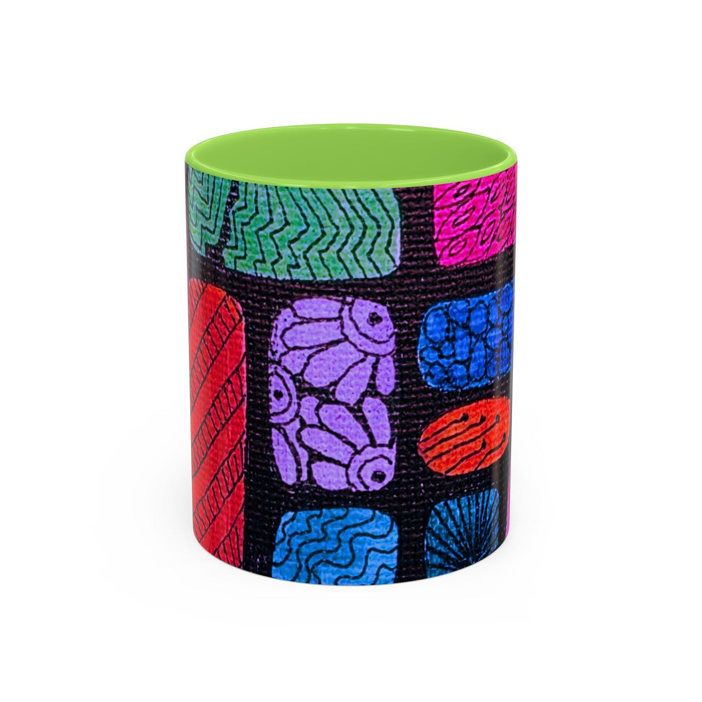 Colorful Abstract Pattern Mug | Vibrant Geometric Shapes Ceramic Mug