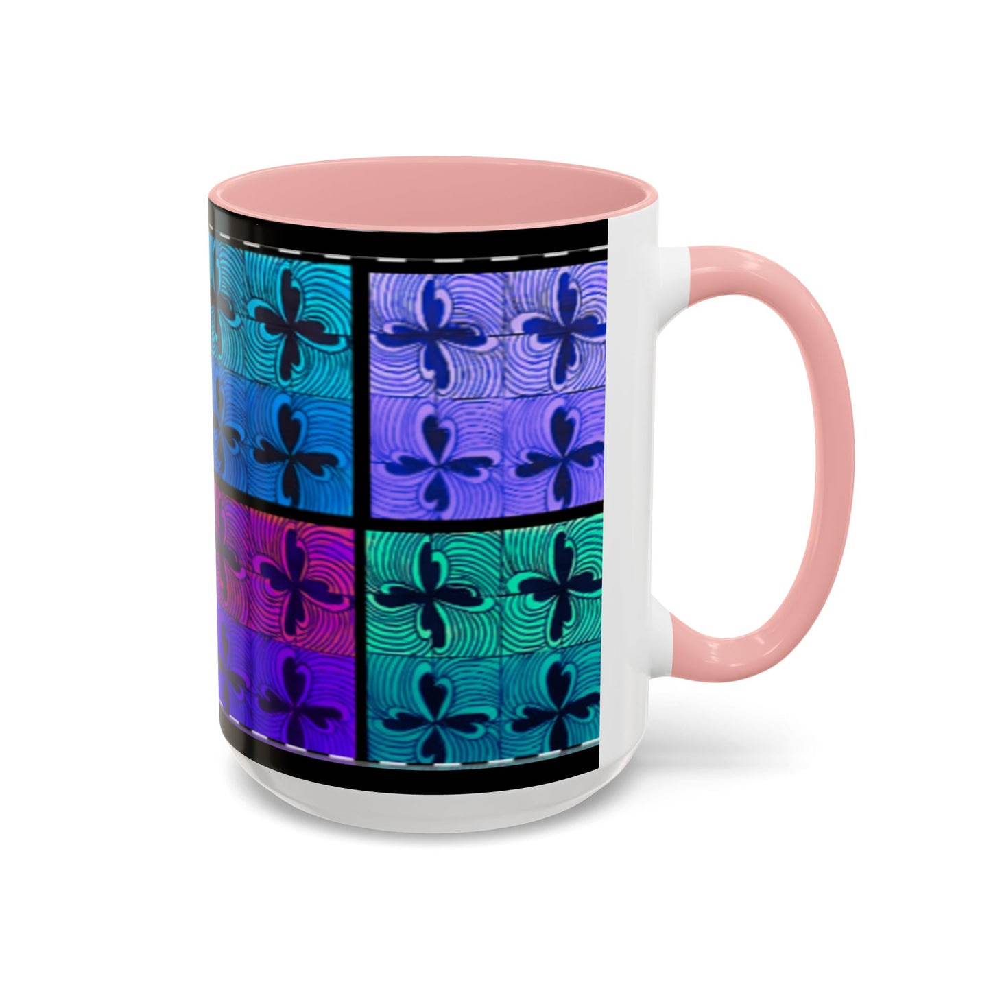 Blue Purple Tile Fleur-de-Lis Mug | Accent Coffee Mug