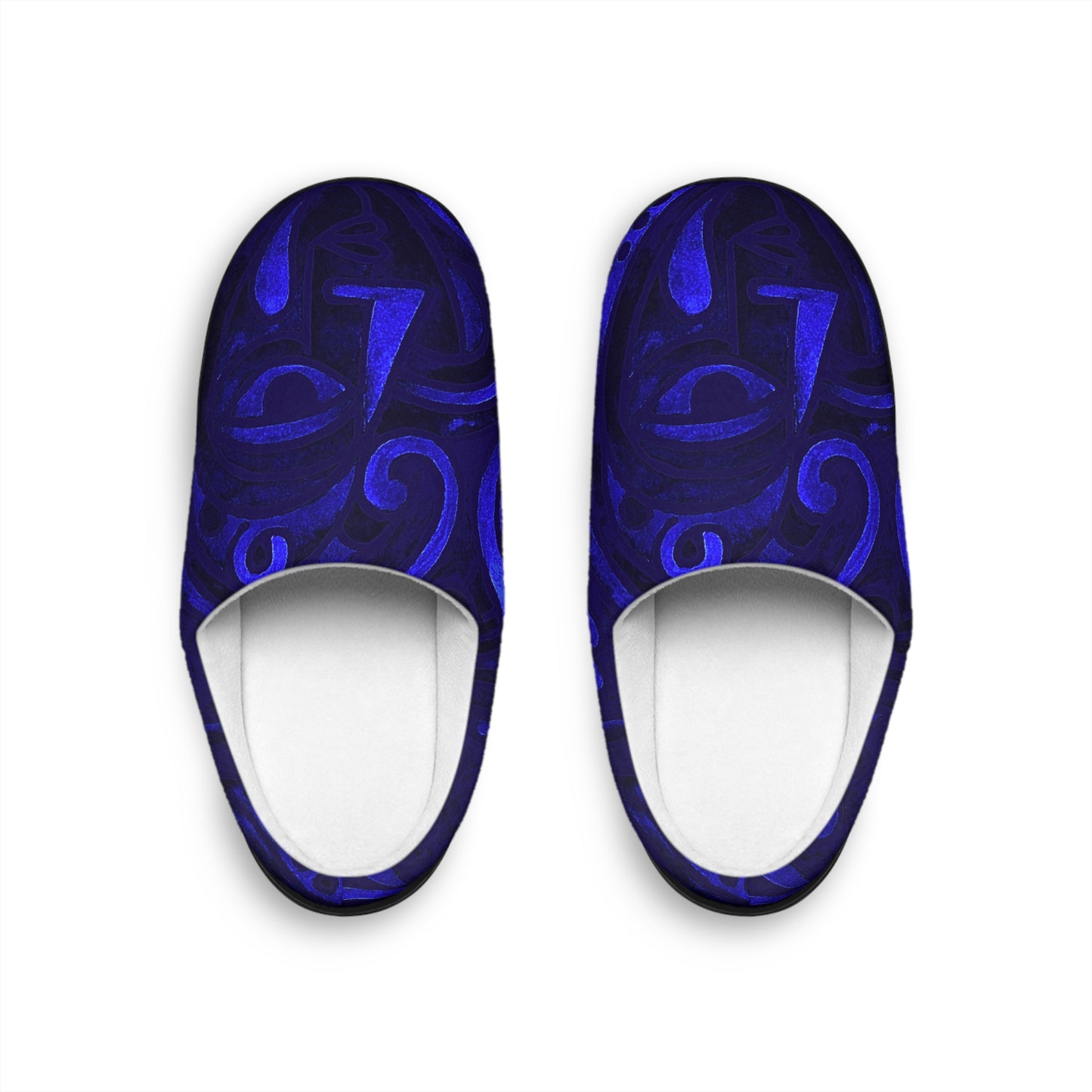 Abstract Blue Swirl Indoor Slippers | Cozy House Shoes