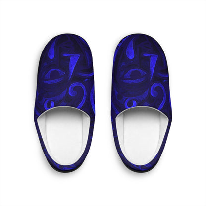 Abstract Blue Swirl Indoor Slippers | Cozy House Shoes