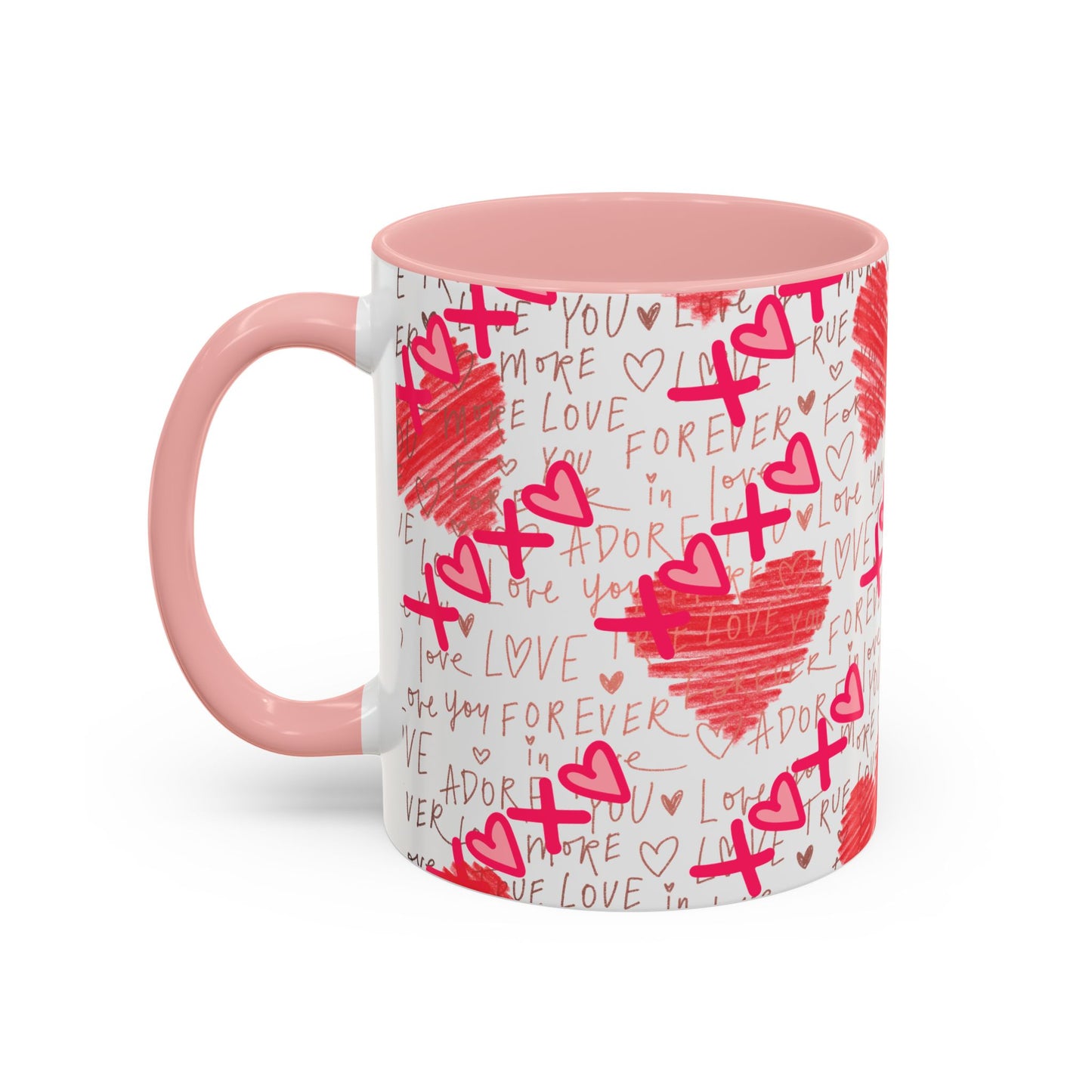 Red Scribble Heart Coffee Mug | Valentine Love Pattern Mug