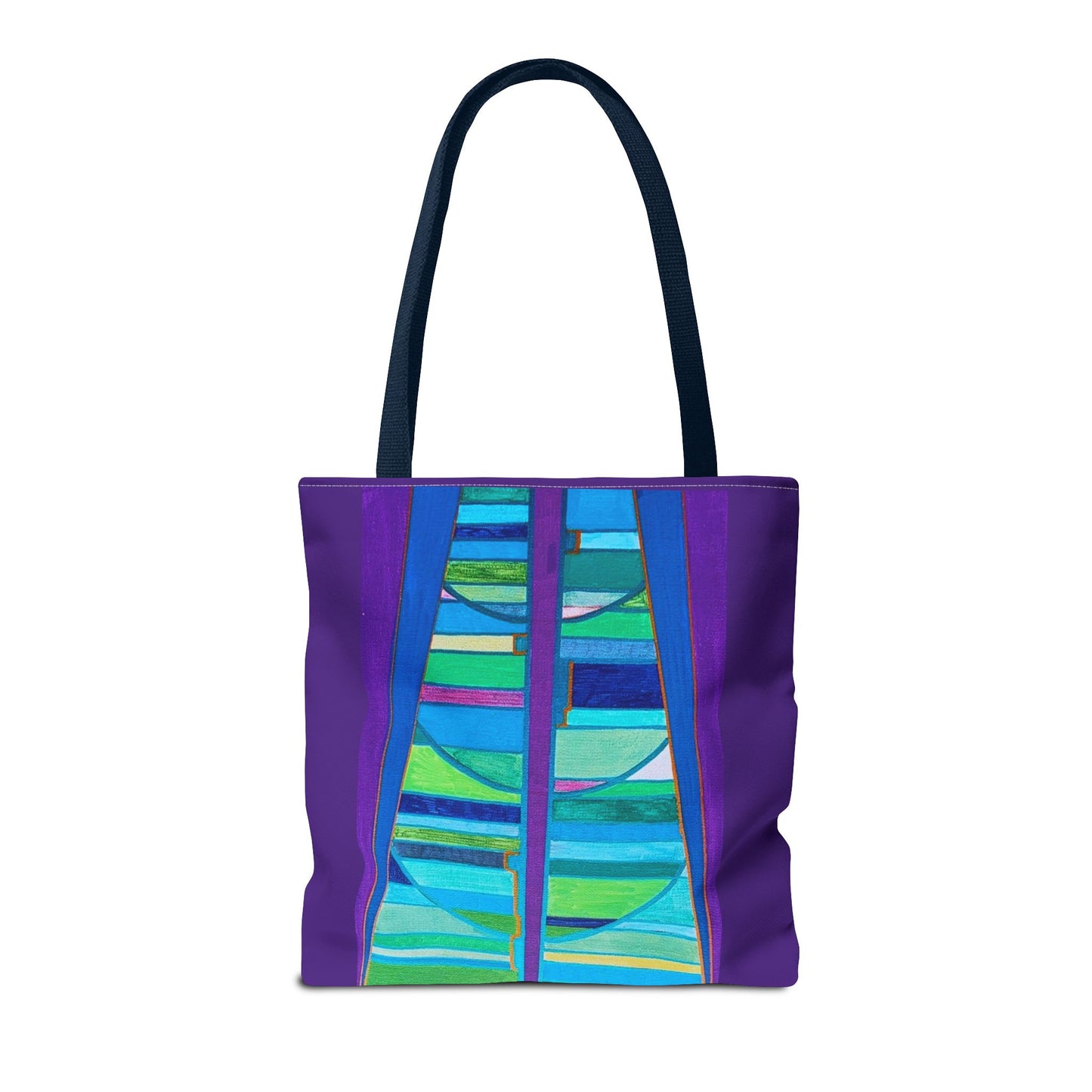 Abstract Blue Green Stained Glass Tote Bag
