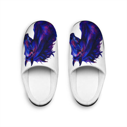 Western Horse Slippers Cozy Indoor House Shoes with Purple Horse Art