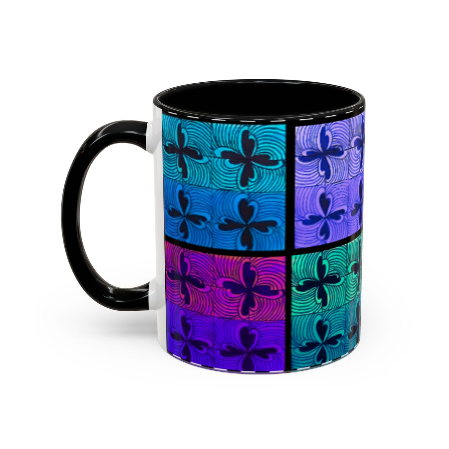 Blue Purple Tile Fleur-de-Lis Mug | Accent Coffee Mug