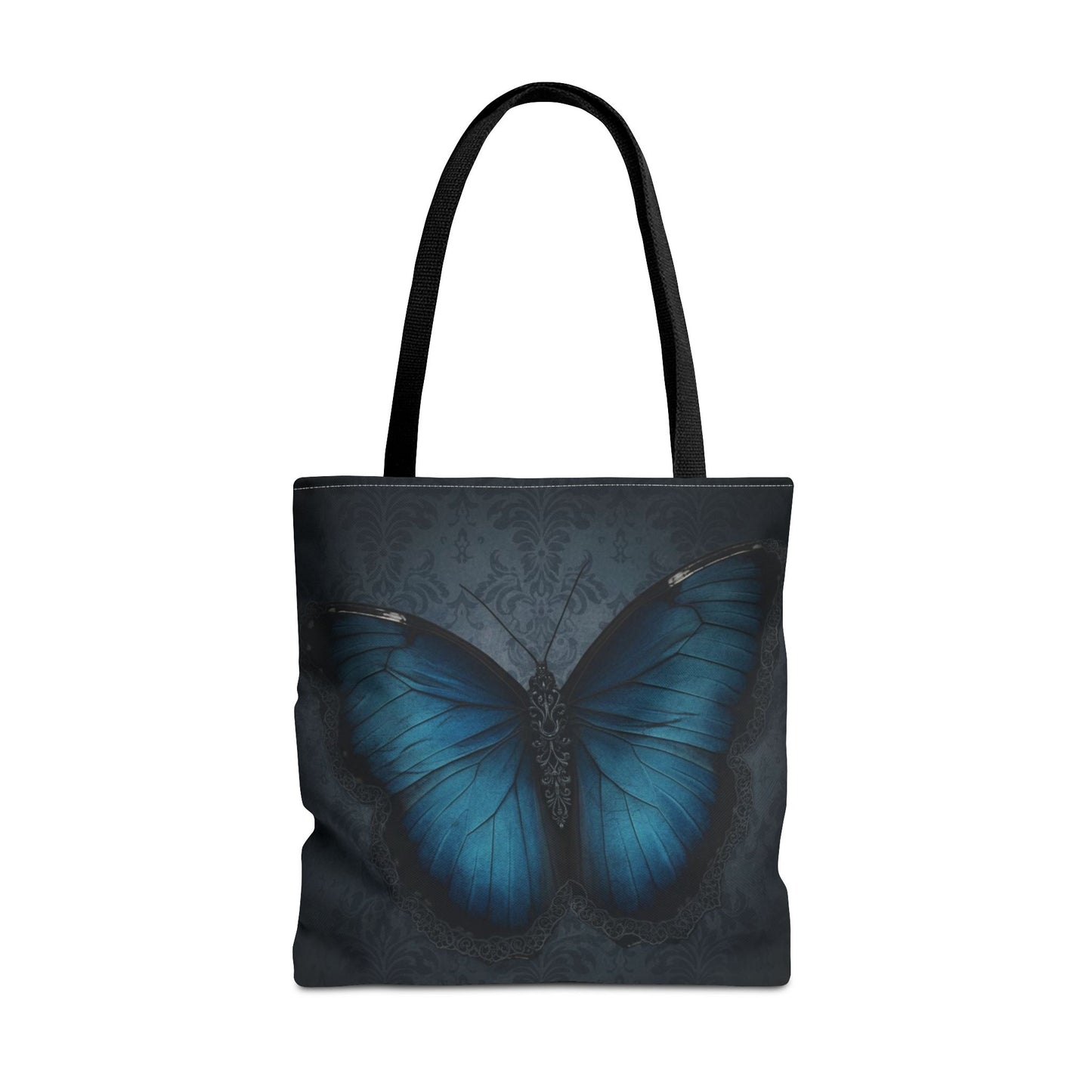 Blue Butterfly Tote Bag | Elegant Gothic Art Bag
