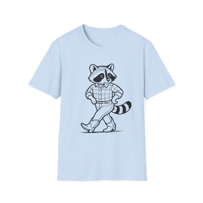 Cowboy Raccoon Graphic Tee Western Country Animal Shirt