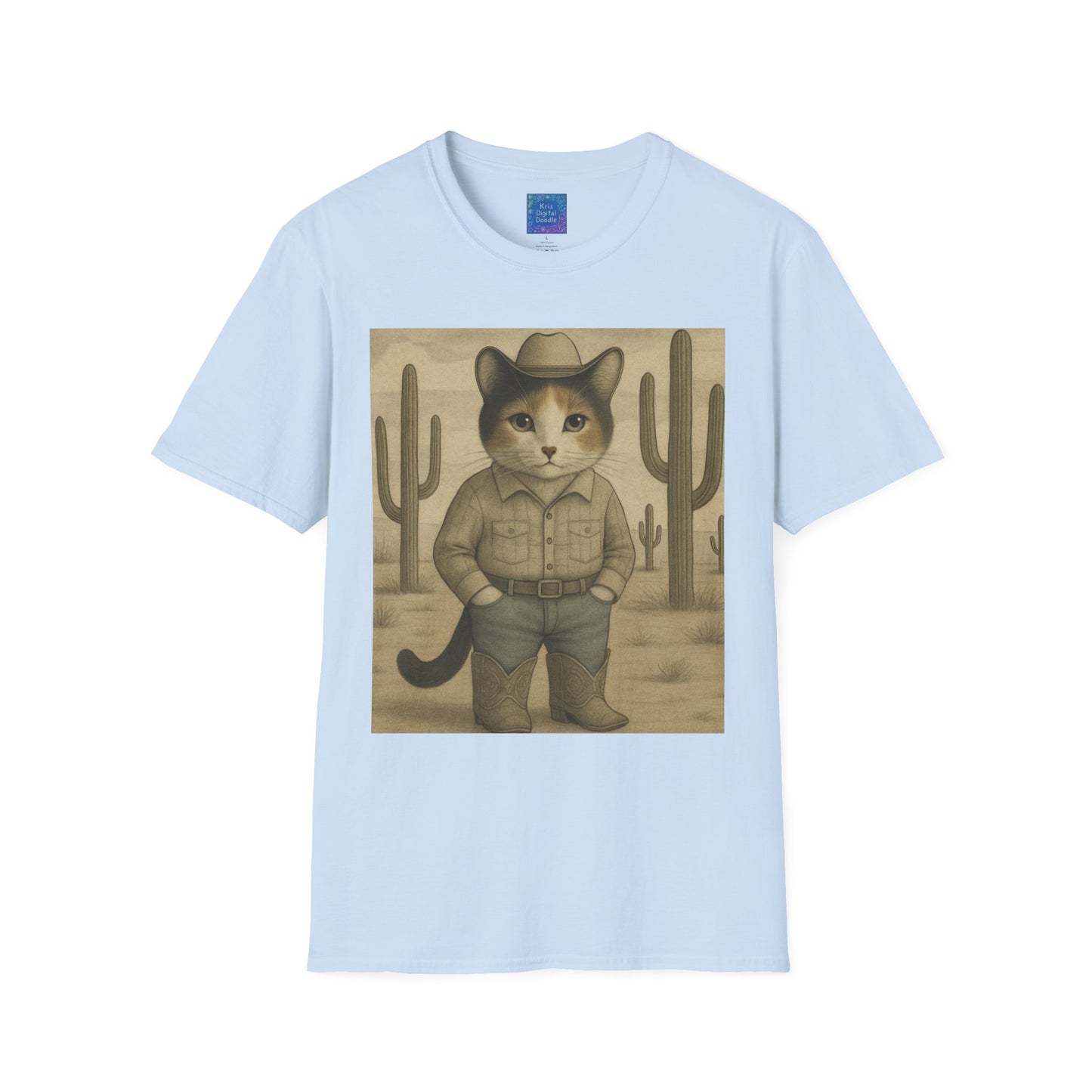 Cowboy Cat Western Graphic T-Shirt, Vintage Country Style Tee