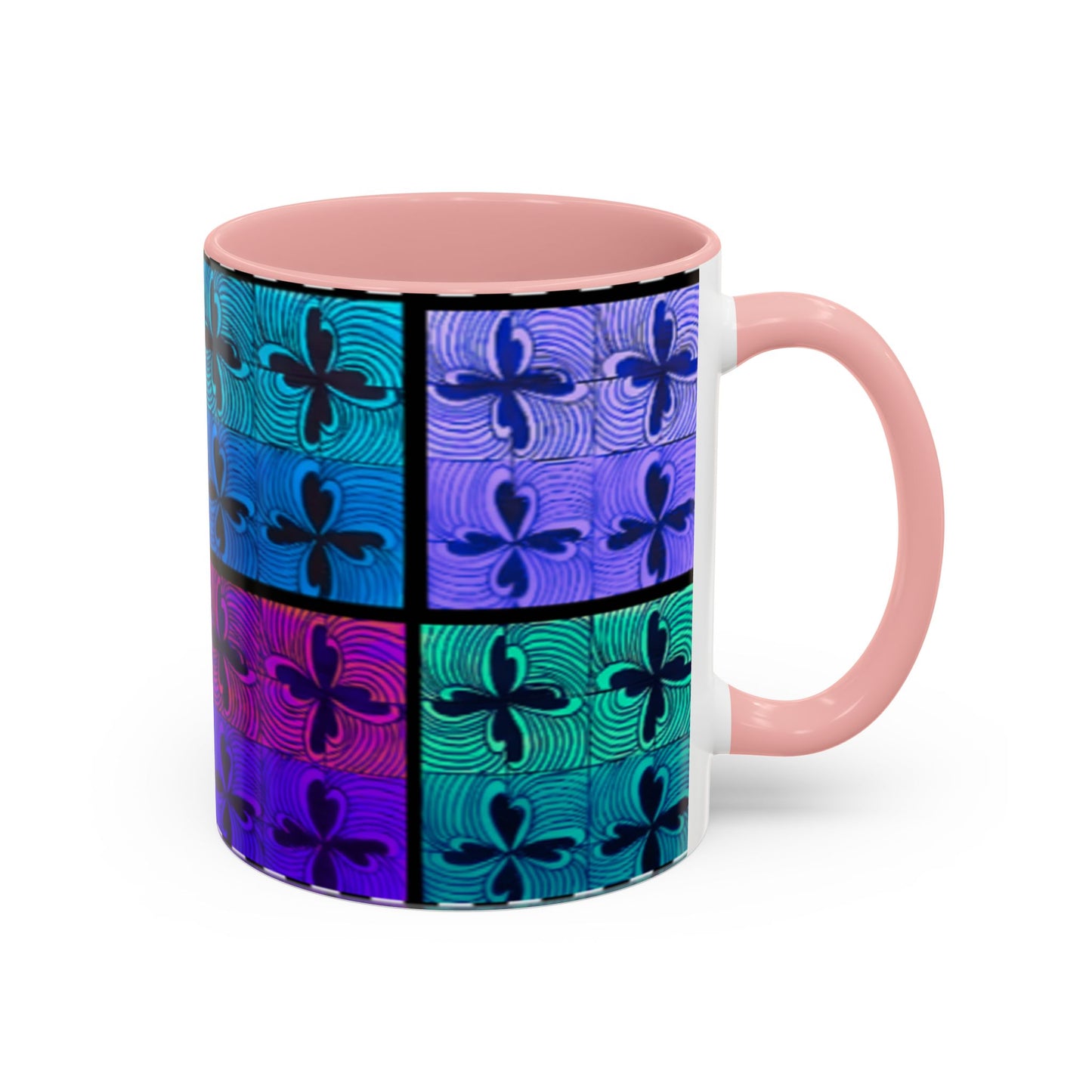 Blue Purple Tile Fleur-de-Lis Mug | Accent Coffee Mug